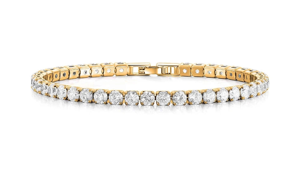 Women's 18K White Gold Plated Tennis Bracelet Made with Swarovski Elements Crystal Bracelet Elegant Jewelry Gift