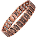 GMOX Men's Copper Magnetic Bracelet 99.99% Pure Copper 3X Strength Fashion Wristband for Men