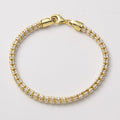 4mm Two-Tone Ice Link Chain Bracelet 14K Yellow Gold-Plated 925 Sterling Silver Bracelet for Men Women