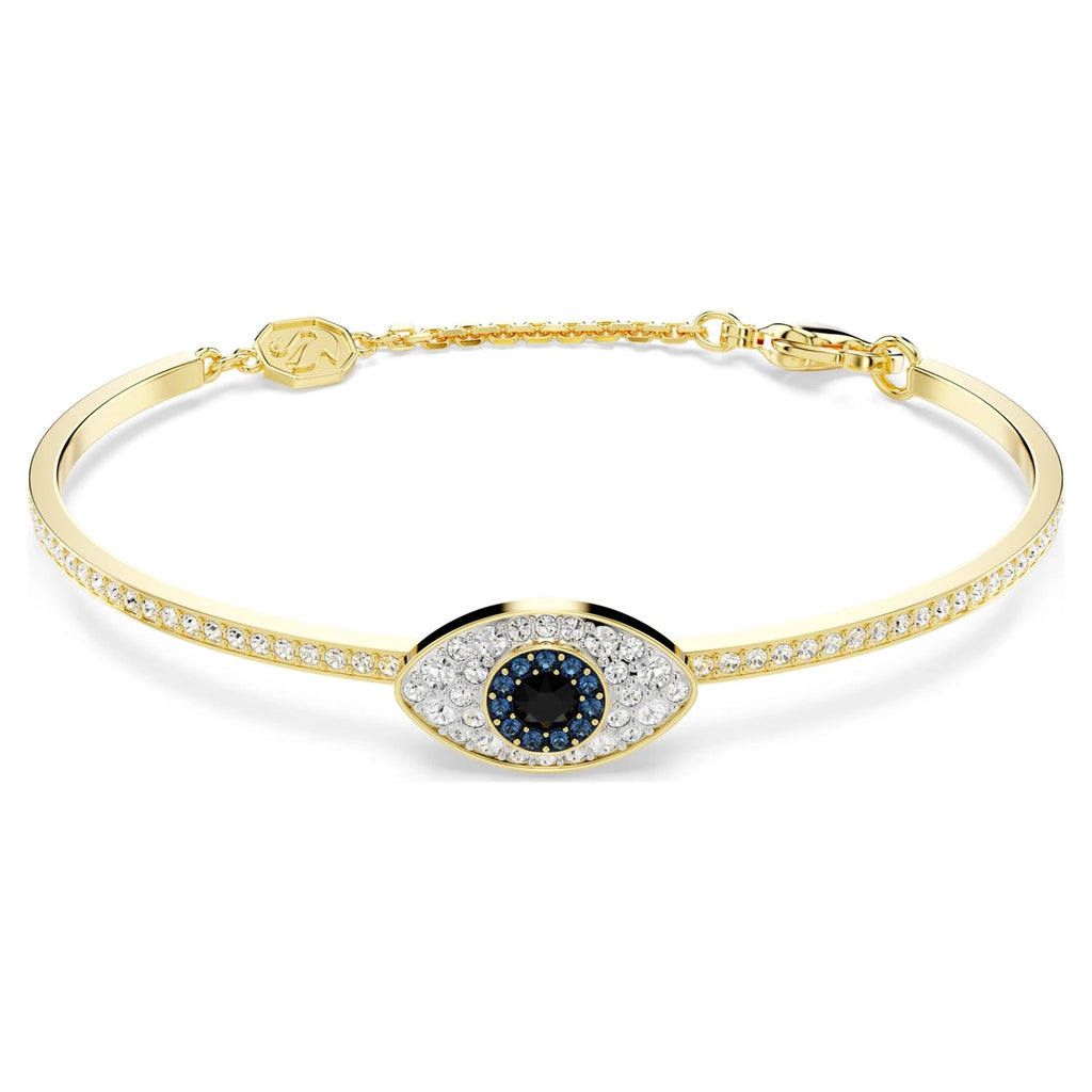 Swarovski Symbolica Evil Eye Bangle Bracelet Large Blue Crystal Gold-Tone Plated 5700879