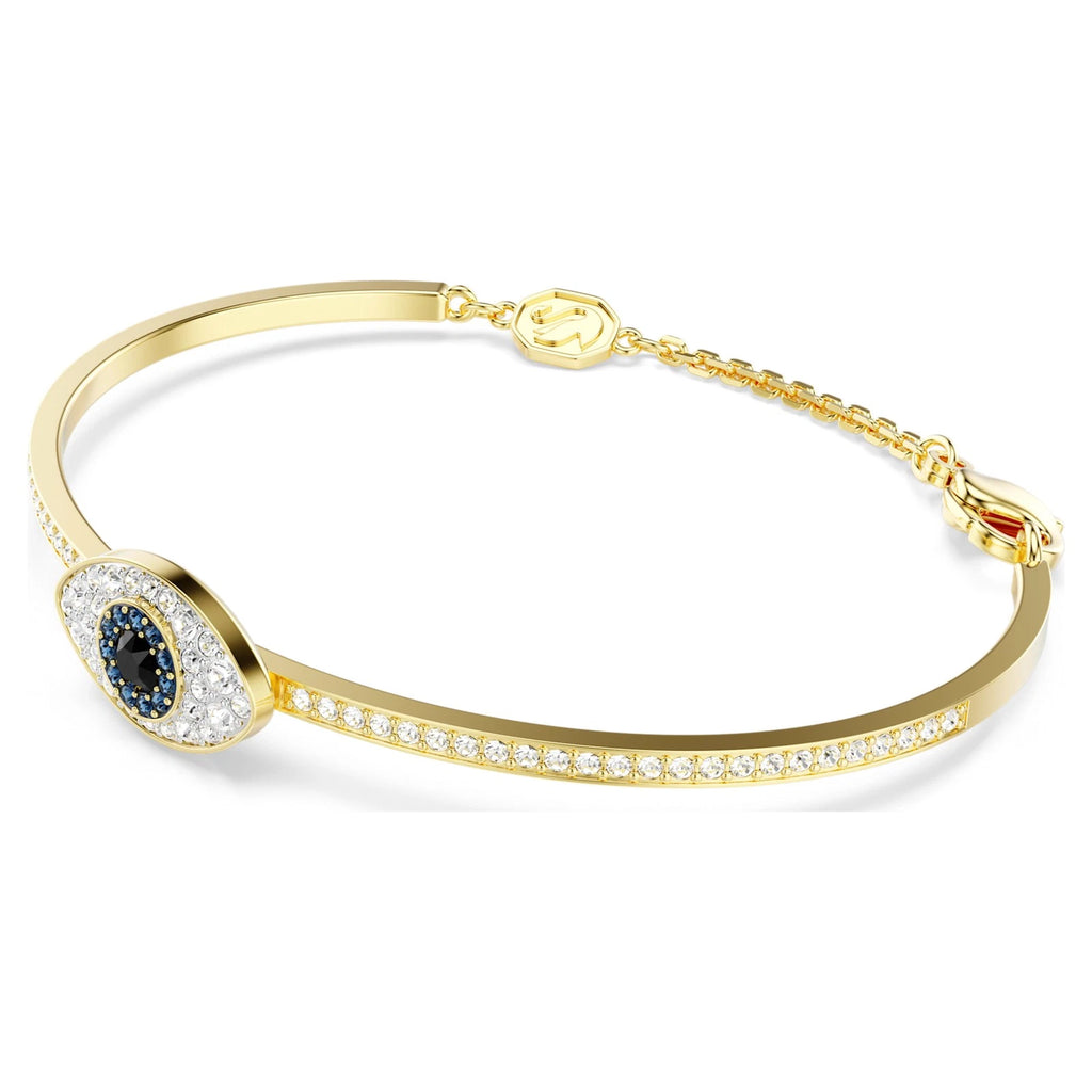 Swarovski Symbolica Evil Eye Bangle Bracelet Large Blue Crystal Gold-Tone Plated 5700879